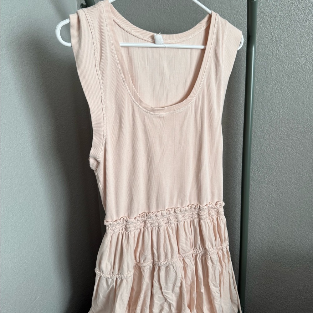 Sleeveless Pink Ruffled Dress